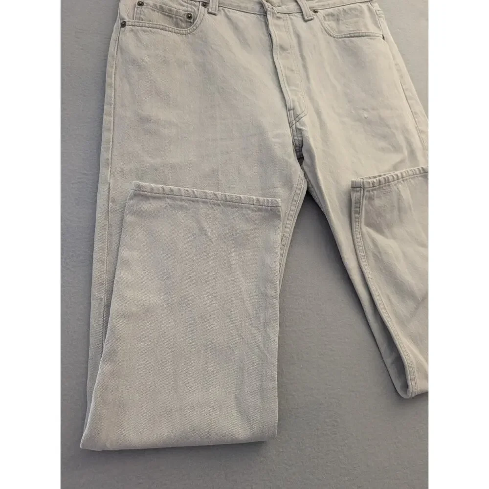 Levis Vintage 501-0652 USA 80s Gray Denim Button Fly Jeans Mens 36x30